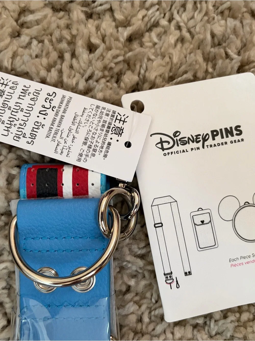 Disney World Monorail boat Boat Pattern replacement strap for pin bag